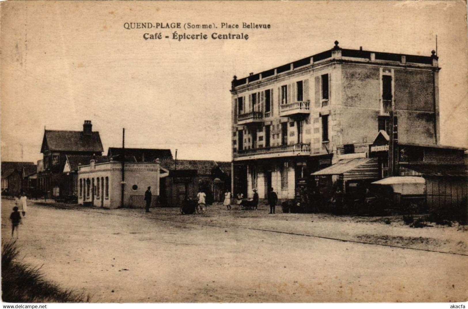 CPA QUEND QUEND-PLAGE - Place Bellevue - Cafe - Epicerie Centrale (1292550)