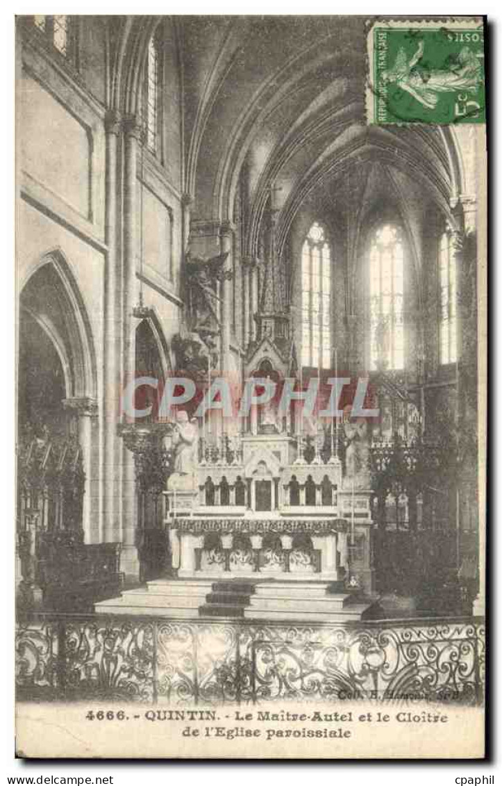 CPA Quintin Le Maitre Autel et le Cloitre de l Eglise Paroissiale