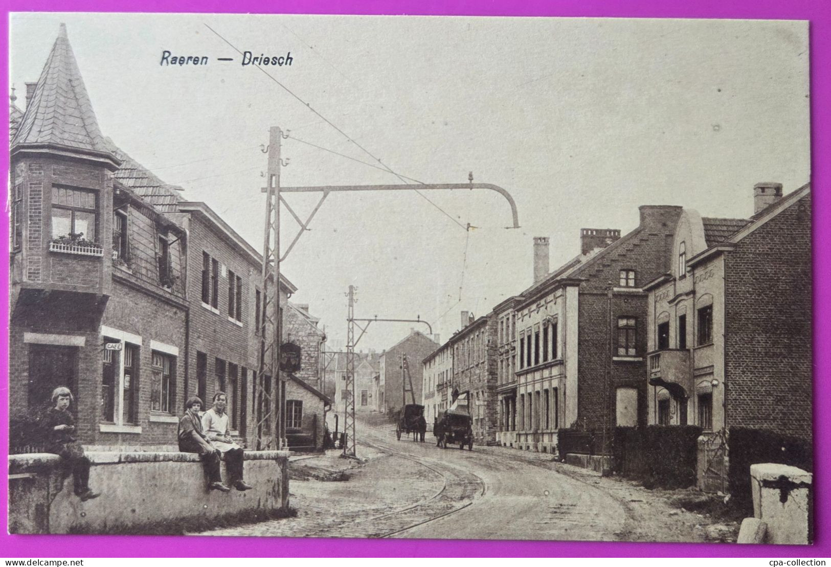 Cpa Raeren Driesch Ligne Tramway Tram Train Carte Postale Belgique Liège Rare Secteur La Calamine Eupen