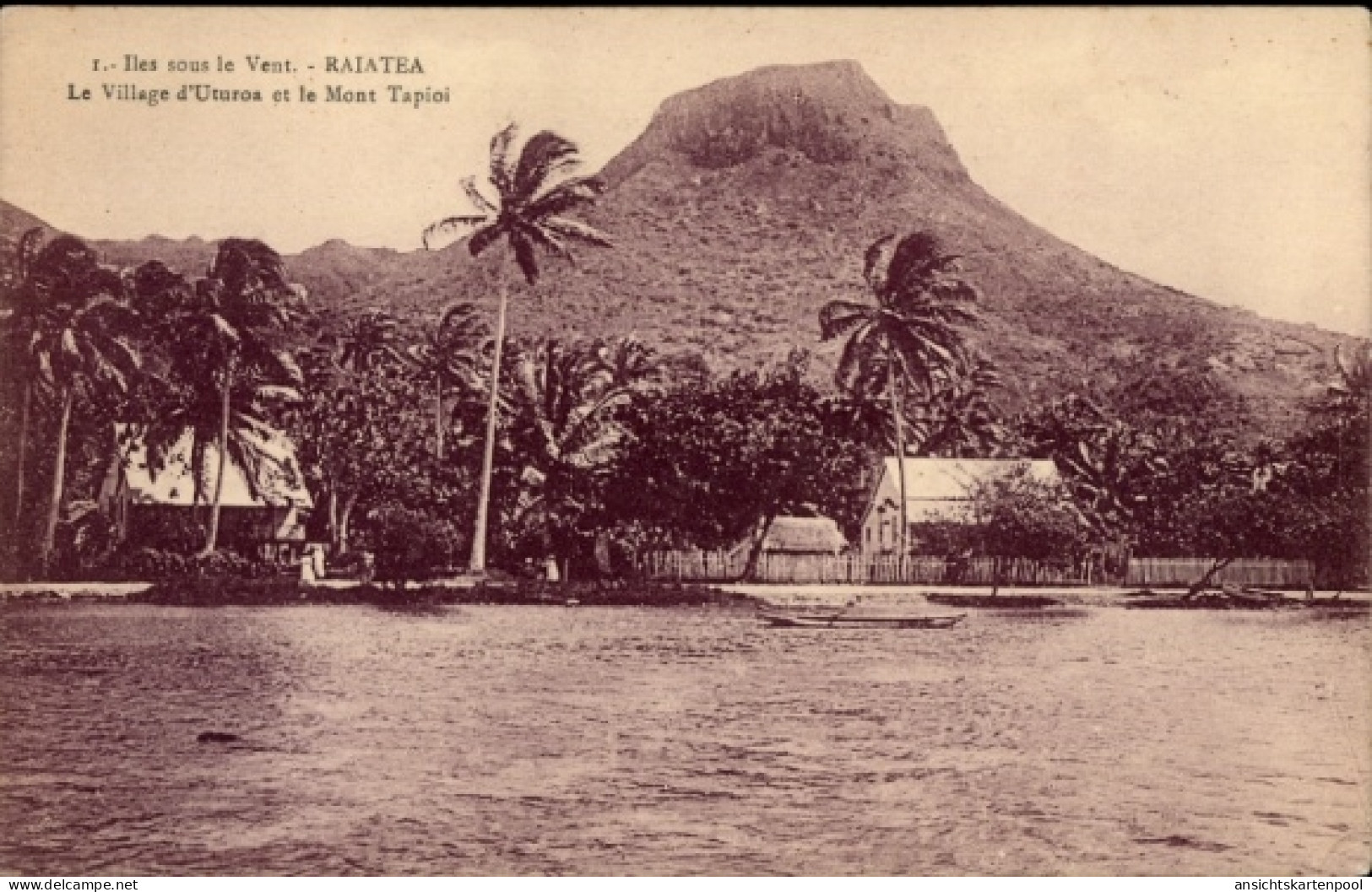 CPA Raiatea Französisch Polynesien, Iles sous le Vent,Village d'Uturoa,Mt. Tapioi