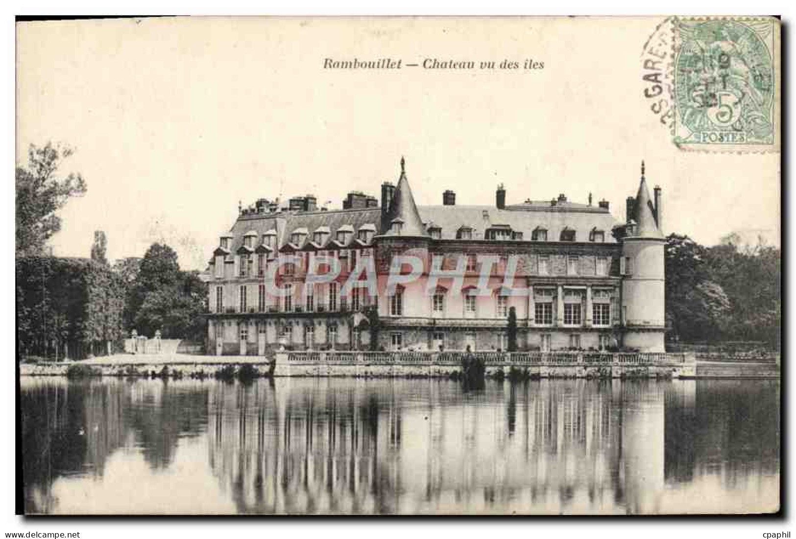 CPA Rambouillet Chateau Vu des Iles