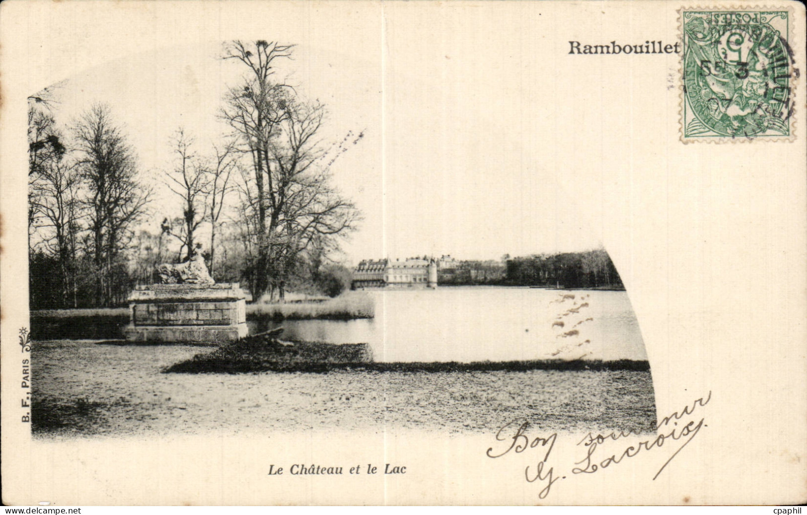 CPA Rambouillet Le chateau et le lac