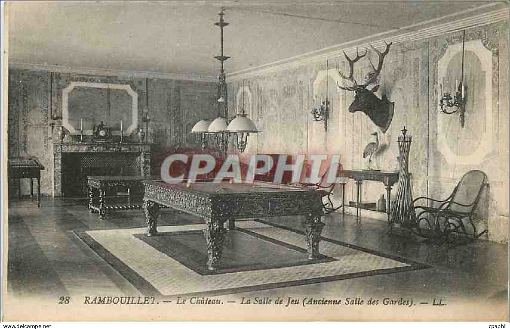 CPA Rambouillet - le château - la salle de jeu Billard