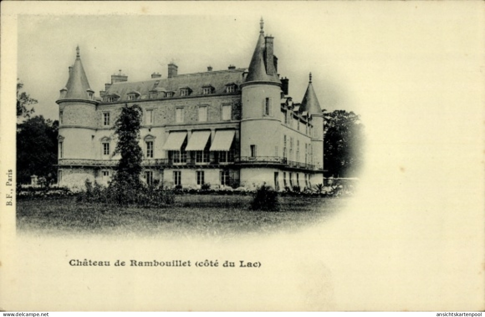 CPA Rambouillet Yvelines, Schloss, Seeseite