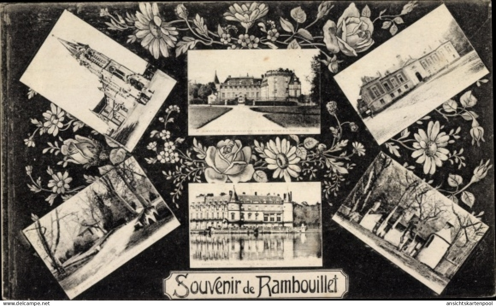 CPA Rambouillet Yvelines, Stadtansichten, Kirche, Schloss