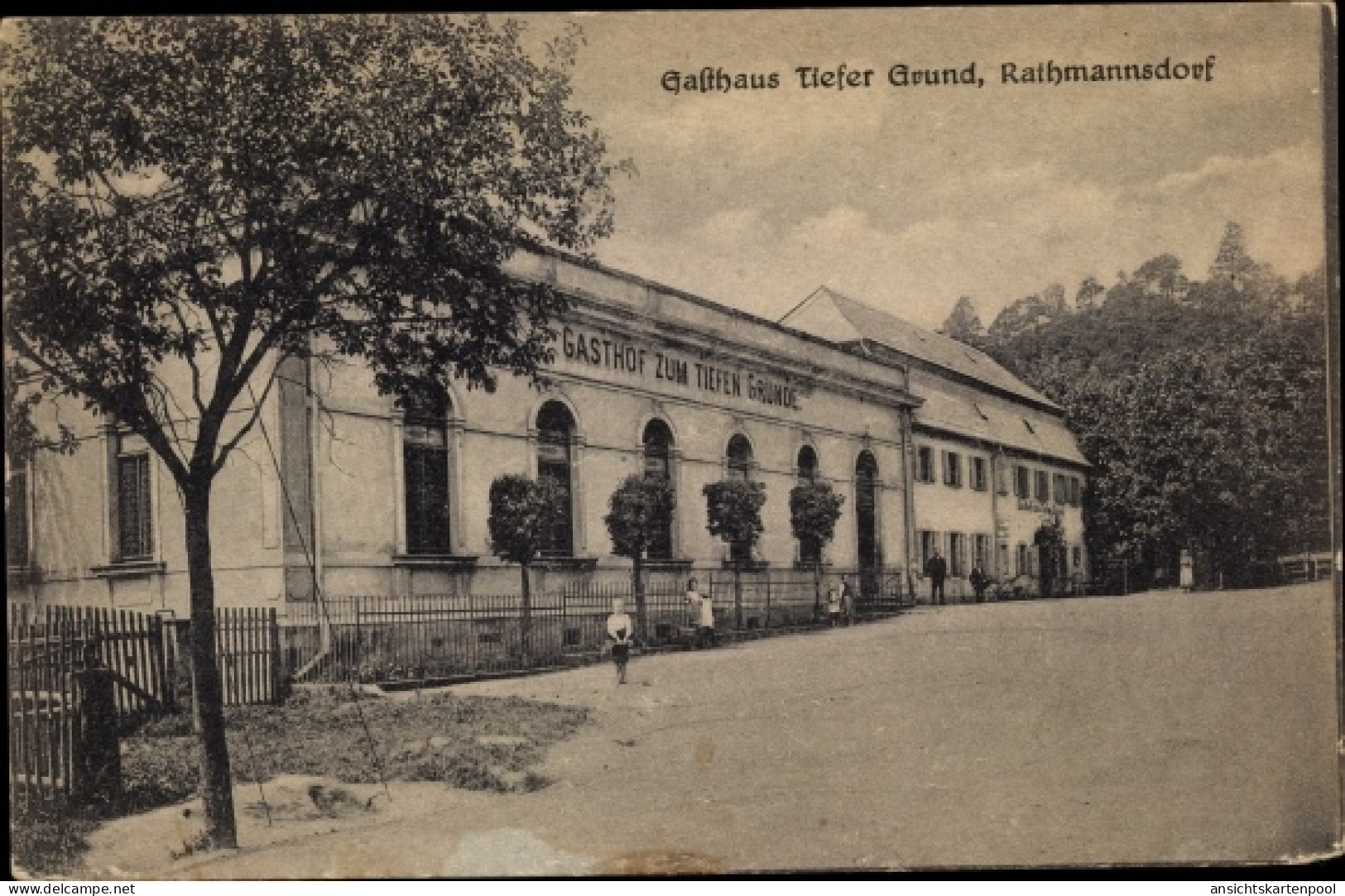 CPA Rathmannsdorf in Sachsen, Gasthaus Tiefer Grund