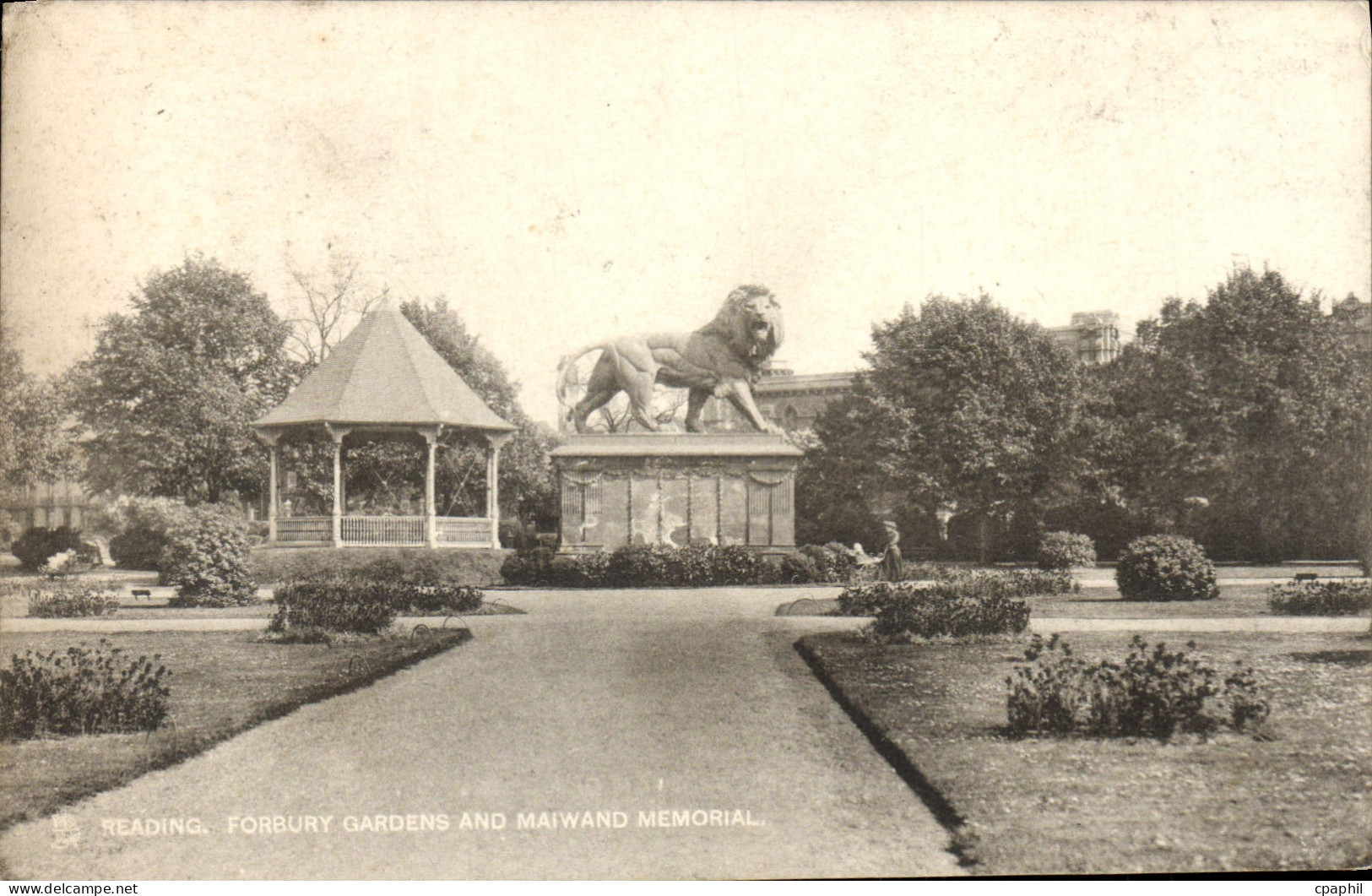 CPA Reading Forbury Gardens And Maiwand Memorial Lion