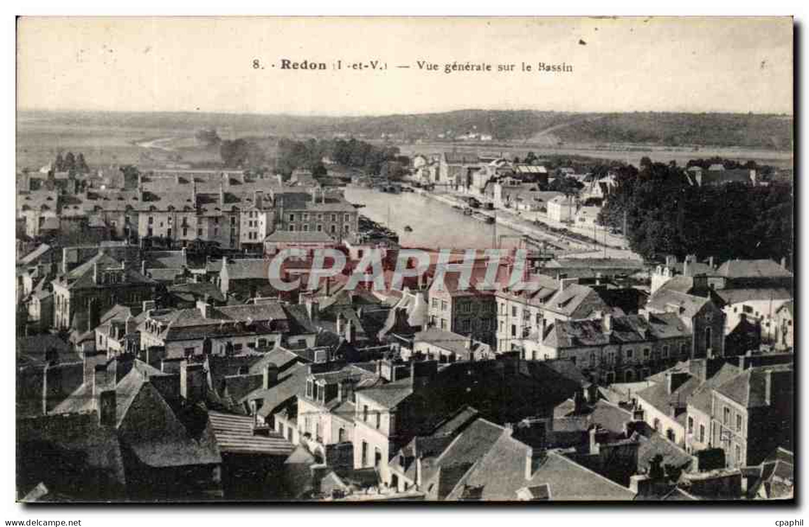 CPA Redon Vue Generale Sur Le bassin
