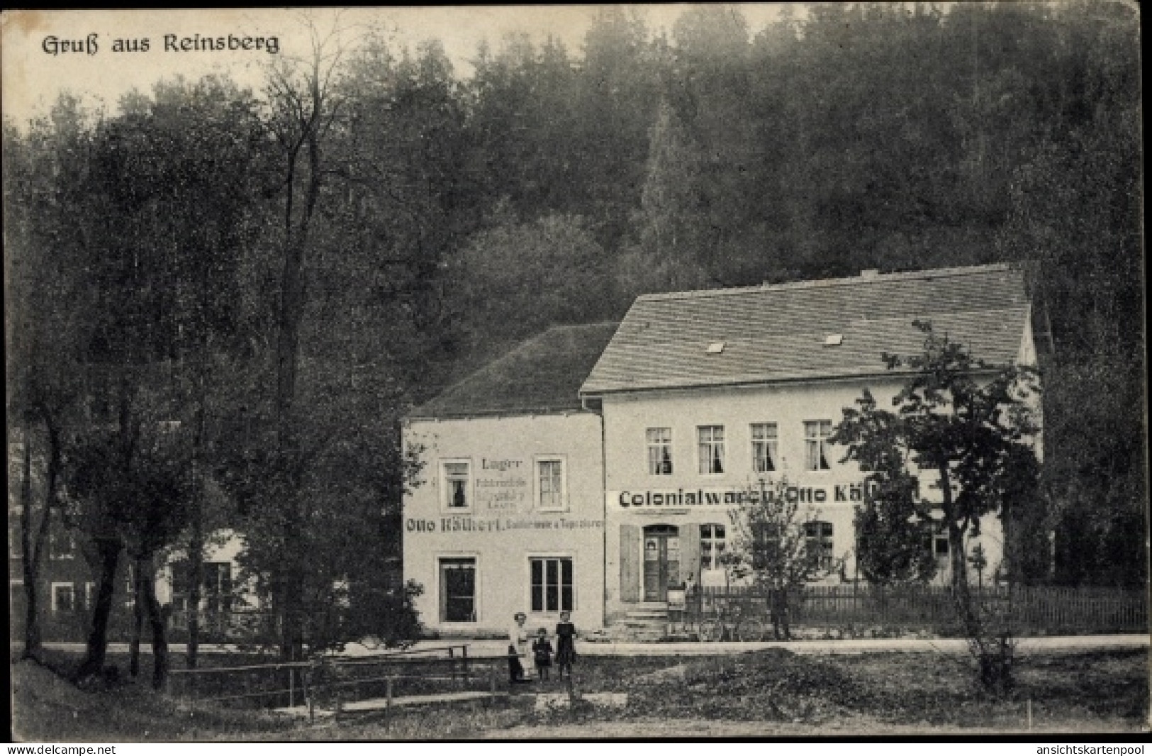 CPA Reinsberg in Sachsen, Kolonialwarenhandlung Otto Käthert