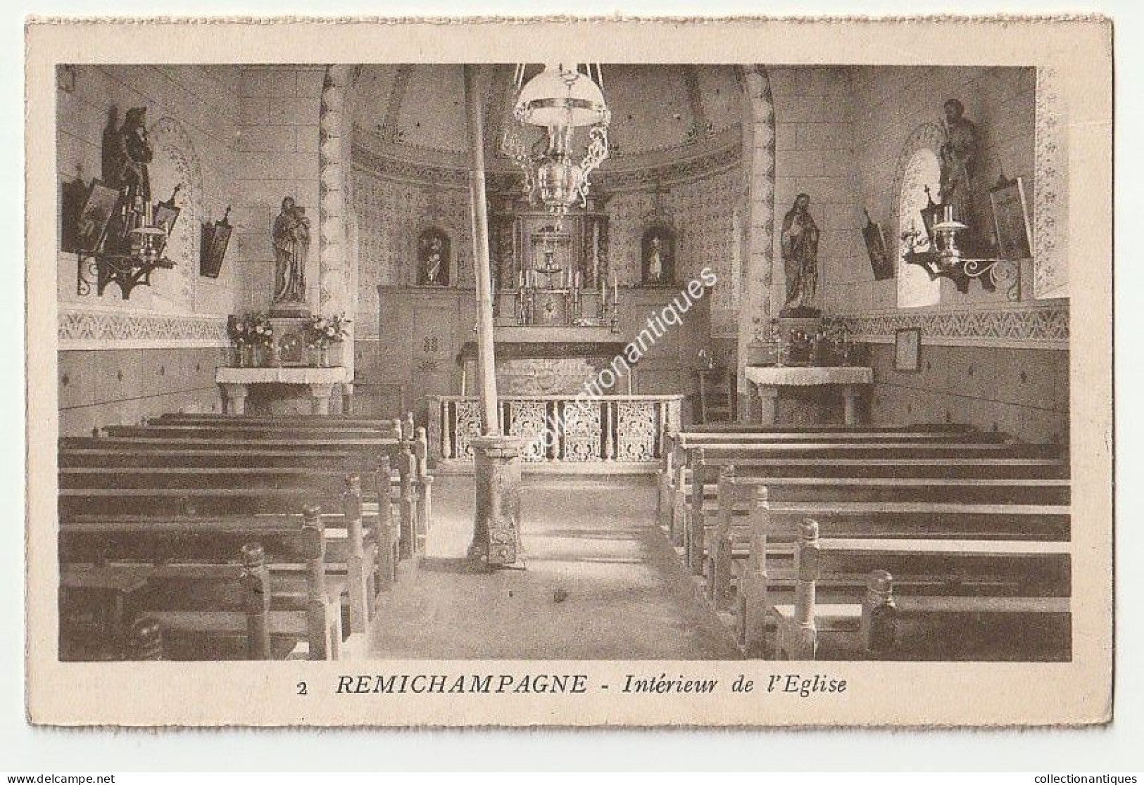 CPA Remichampagne - Intérieur de l'Eglise - Non circulée - Divisée - Phototypie moderne Bruxelles