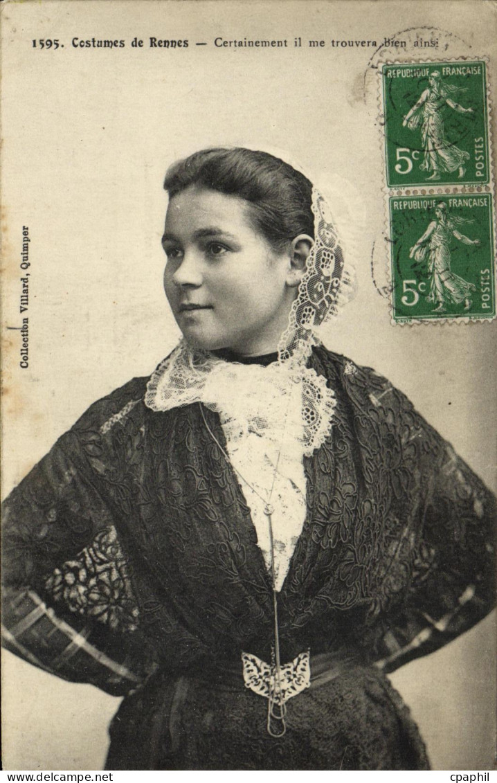 CPA Rennes Costume Folklore Coiffe