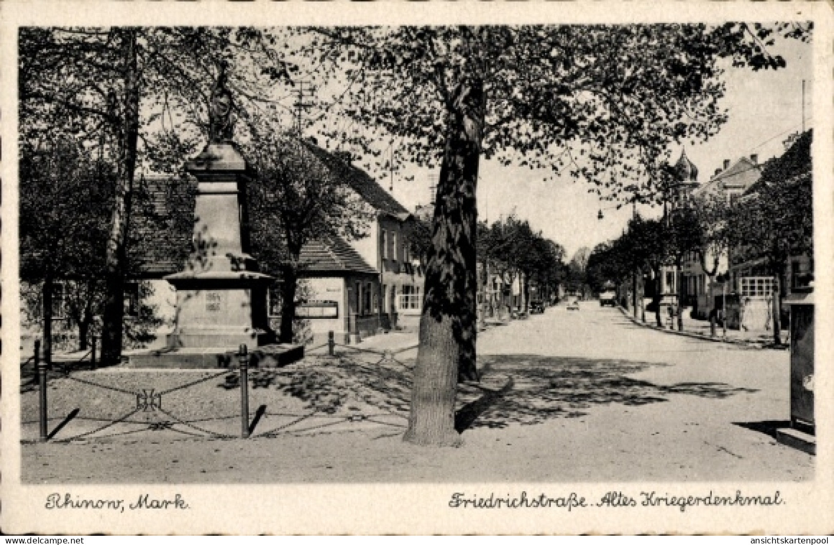 CPA Rhinow Havelland, Friedrichstraße, Altes Kriegerdenkmal