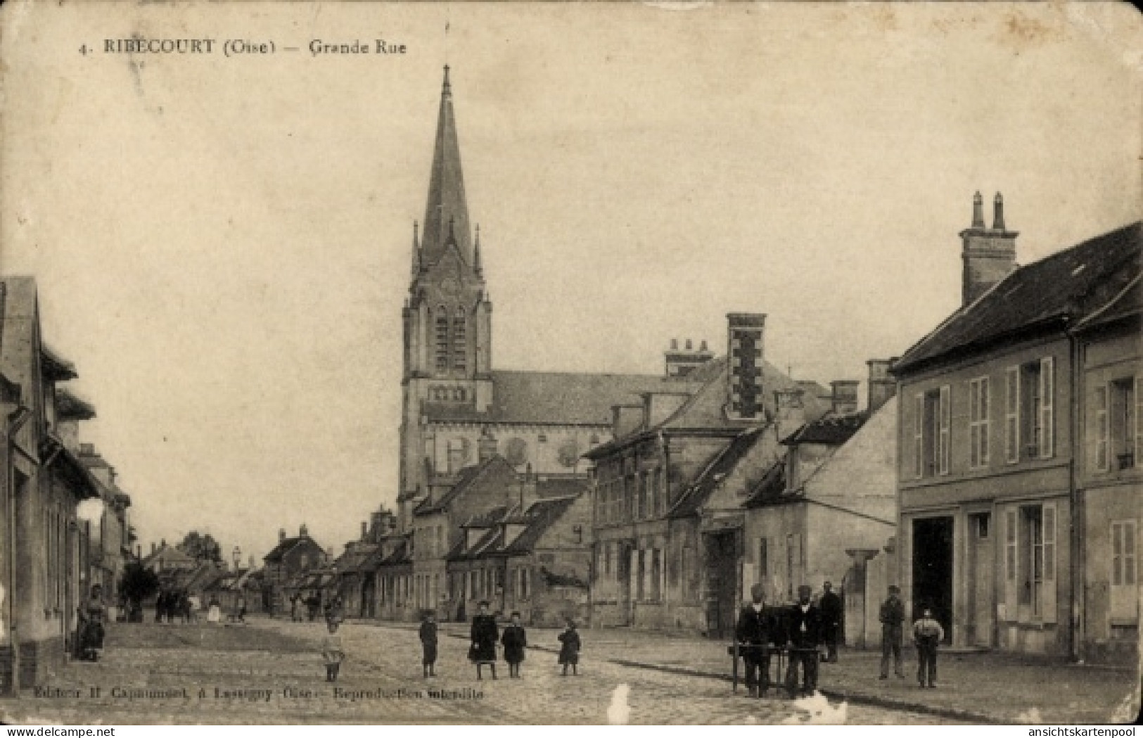 CPA Ribécourt Dreslincourt Oise, Grande Rue