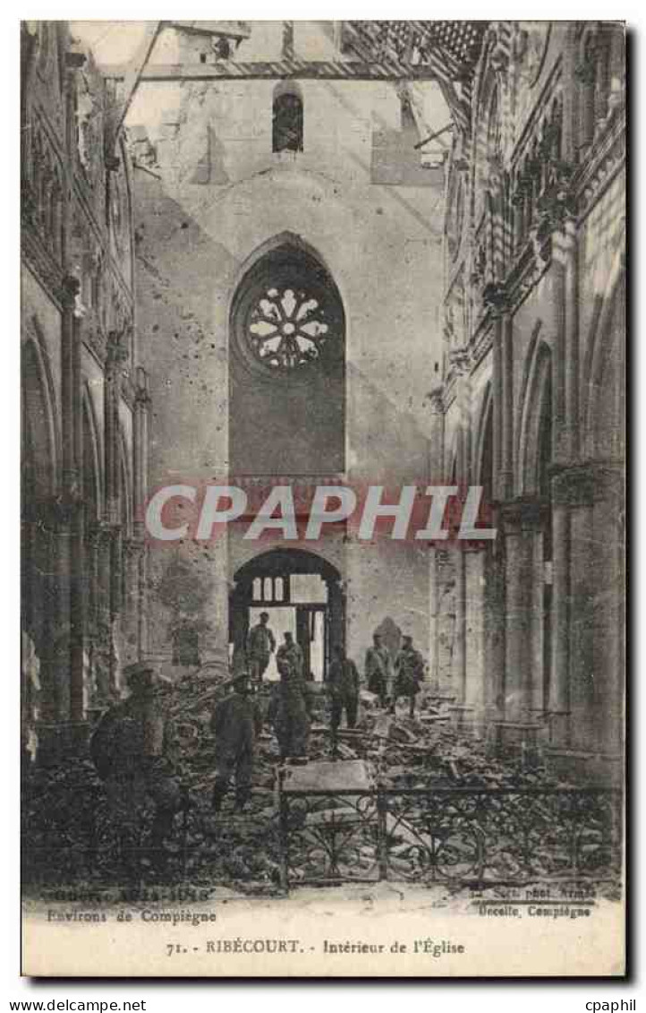 CPA Ribecourt Interieur de l'Eglise Militaria