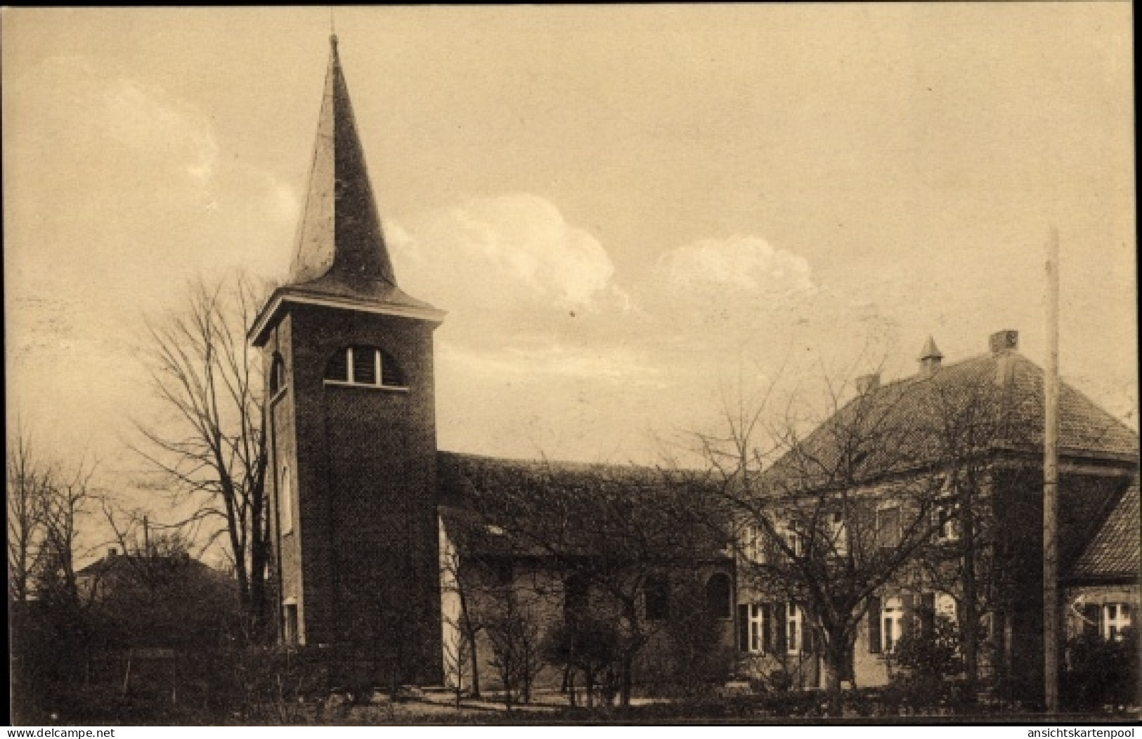 CPA Rickelrath Wegberg Nordrhein Westfalen, Partie an der Kirche