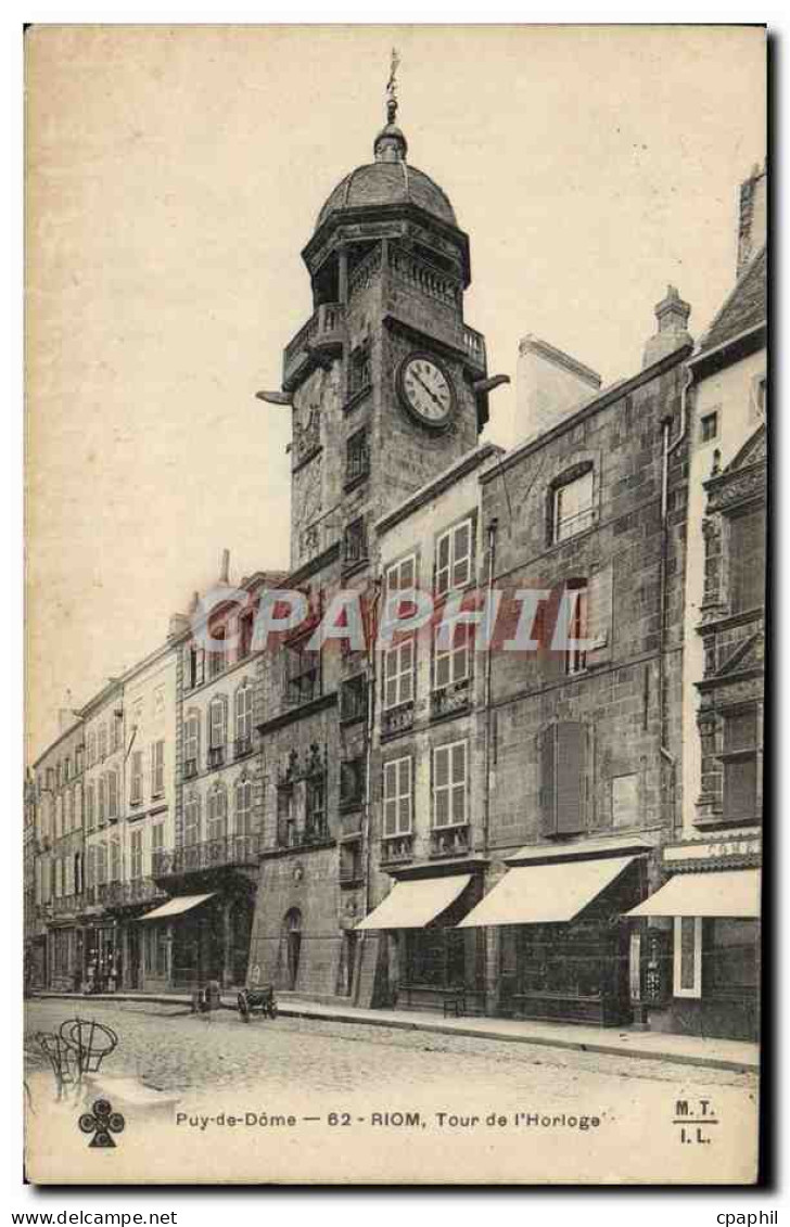 CPA Riom Tour De l'Horloge