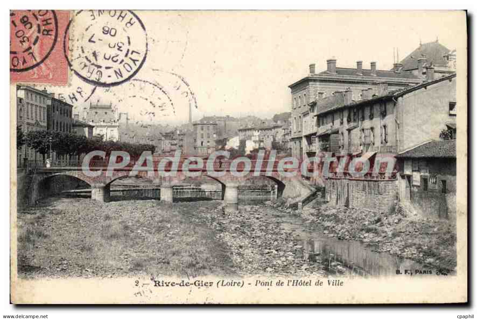 CPA Rive de Gier Pont de l'Hotel de Ville