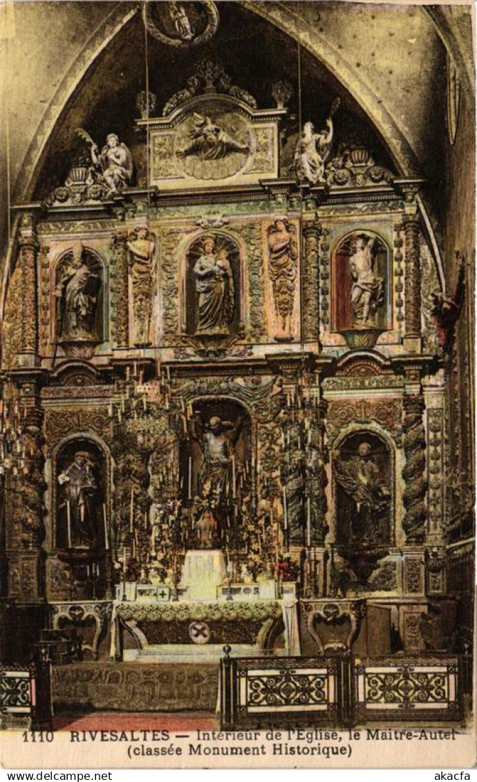 CPA RIVESALTES Interieur de l'Église le Maitre-Autel (680875)