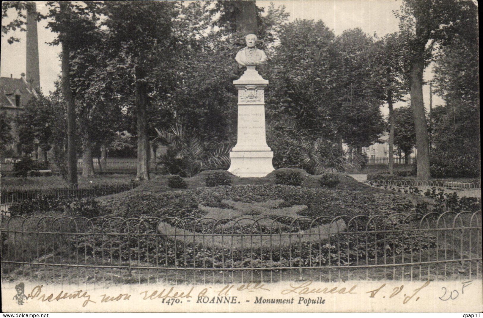 CPA Roanne Monument Populle