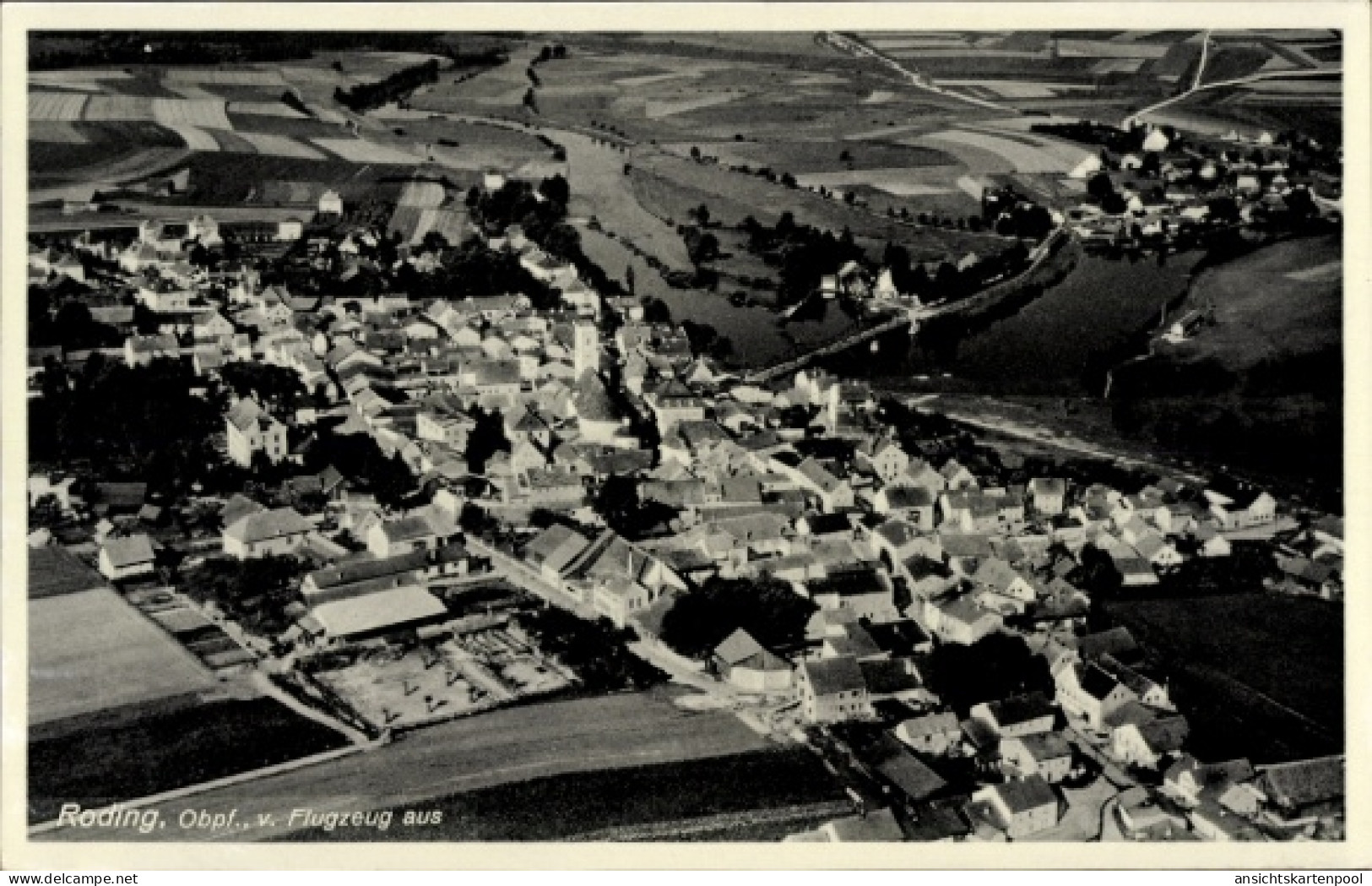 CPA Roding in der Oberpfalz, Fliegeraufnahme