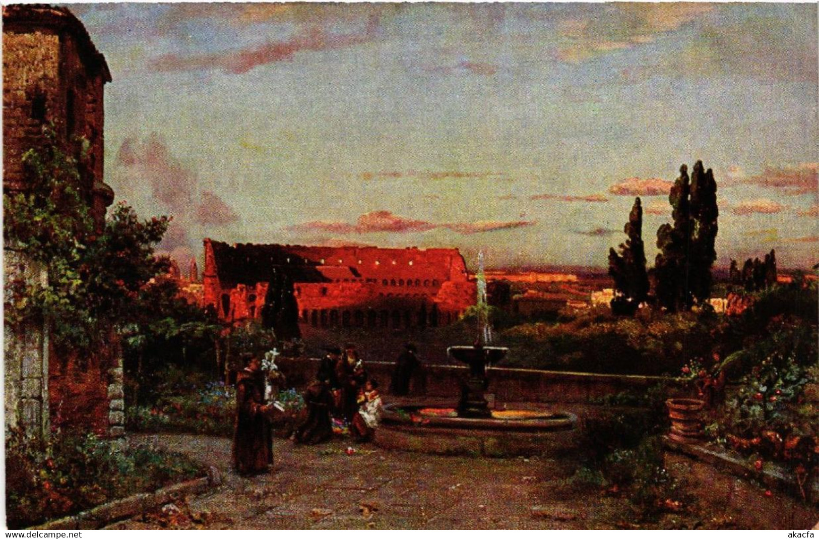 CPA ROMA Blick vom Kloster St Bonaventura aus das Kolosseum ITALY (552224)