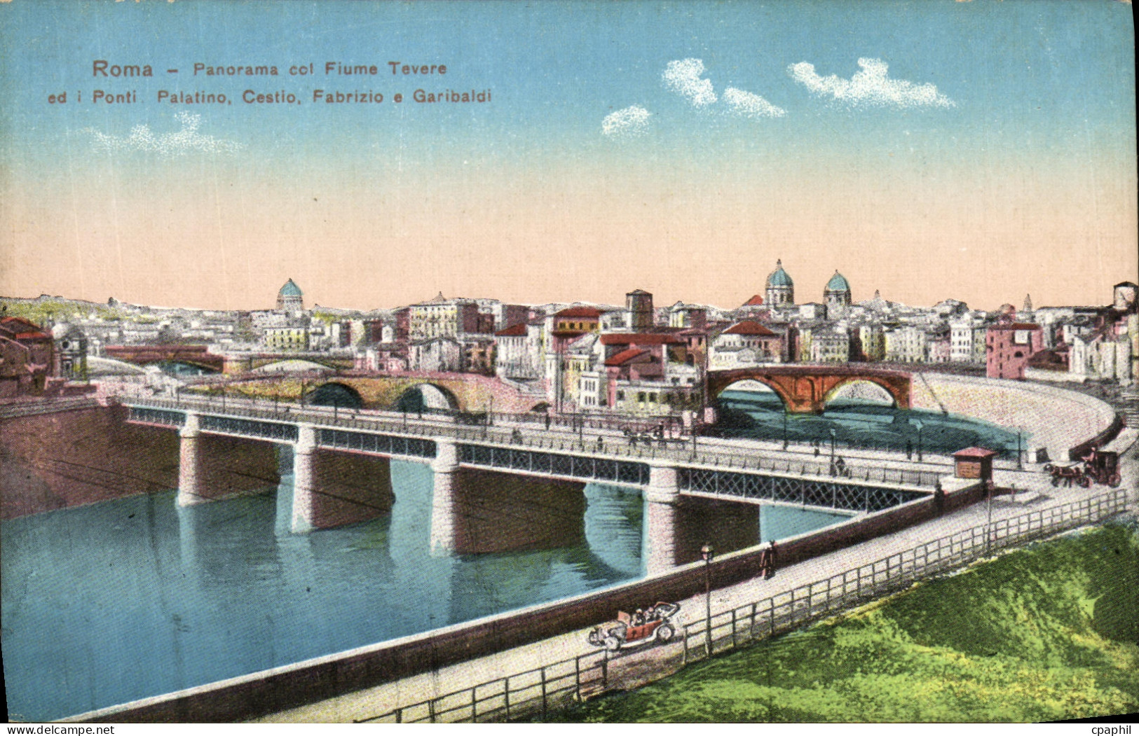 CPA Roma Panorama col Fiume Tevere