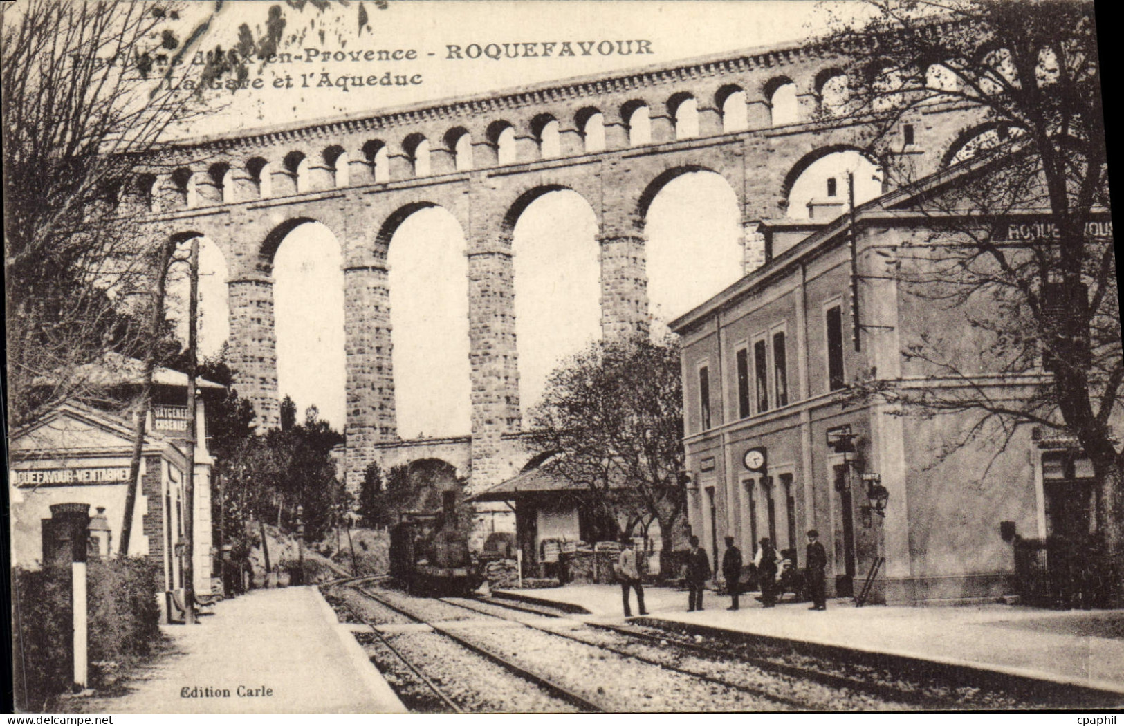 CPA Roquefavour l'Aqueduc Train