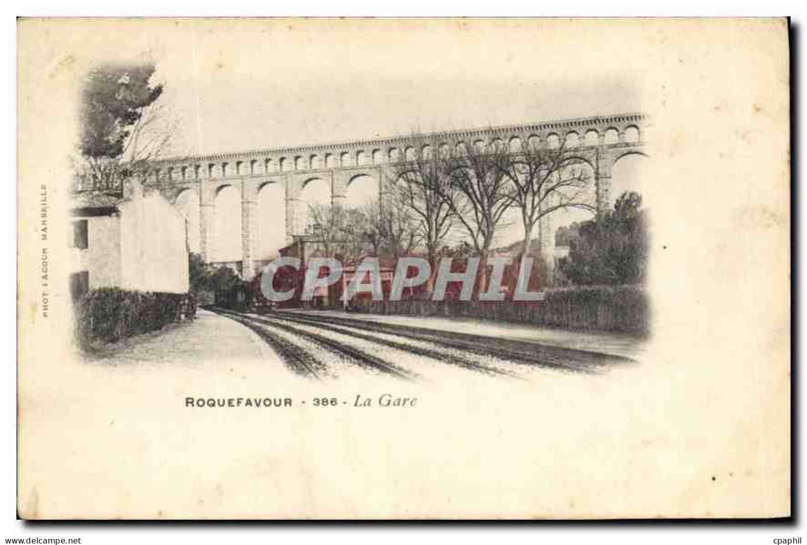 CPA Roquefavour la gare