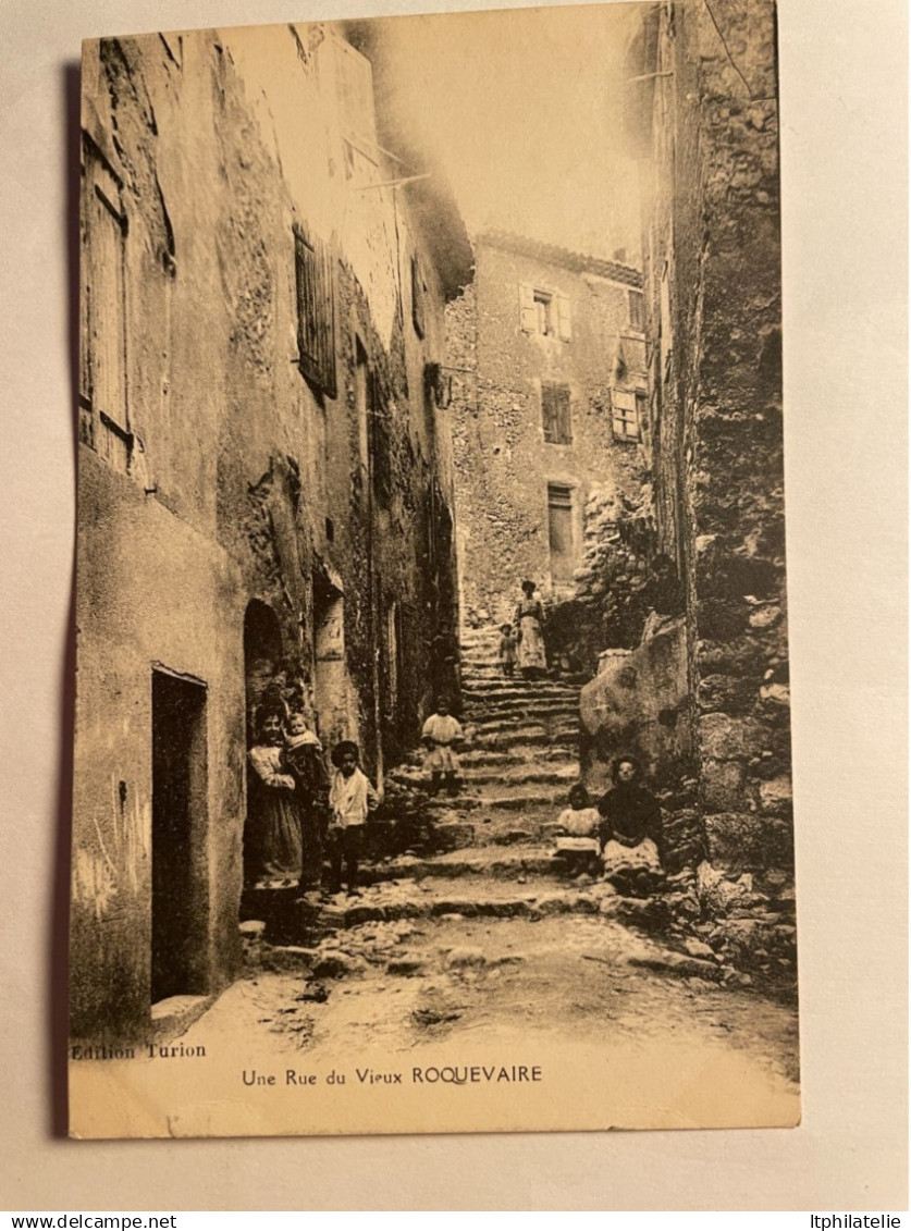 CPA ROQUEVAIRE 13 UNE RUE DU VIEUX ROQUEVAIRE  1912