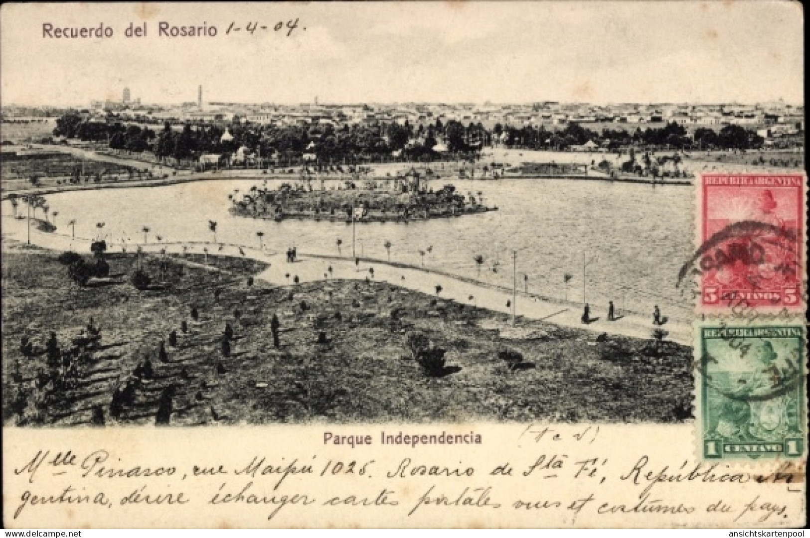 CPA Rosario Argentinien, Parque Independencia, aus Argentinien, 1904