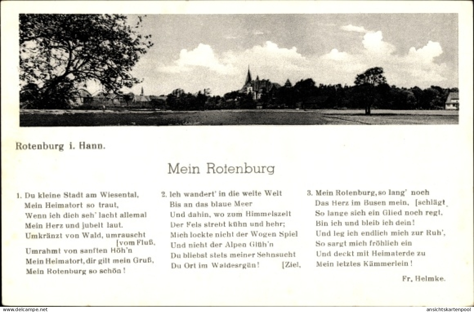 CPA Rotenburg in Hannover Rotenburg an der Wümme, Gedicht Fr. Helmke Mein Rotenburg