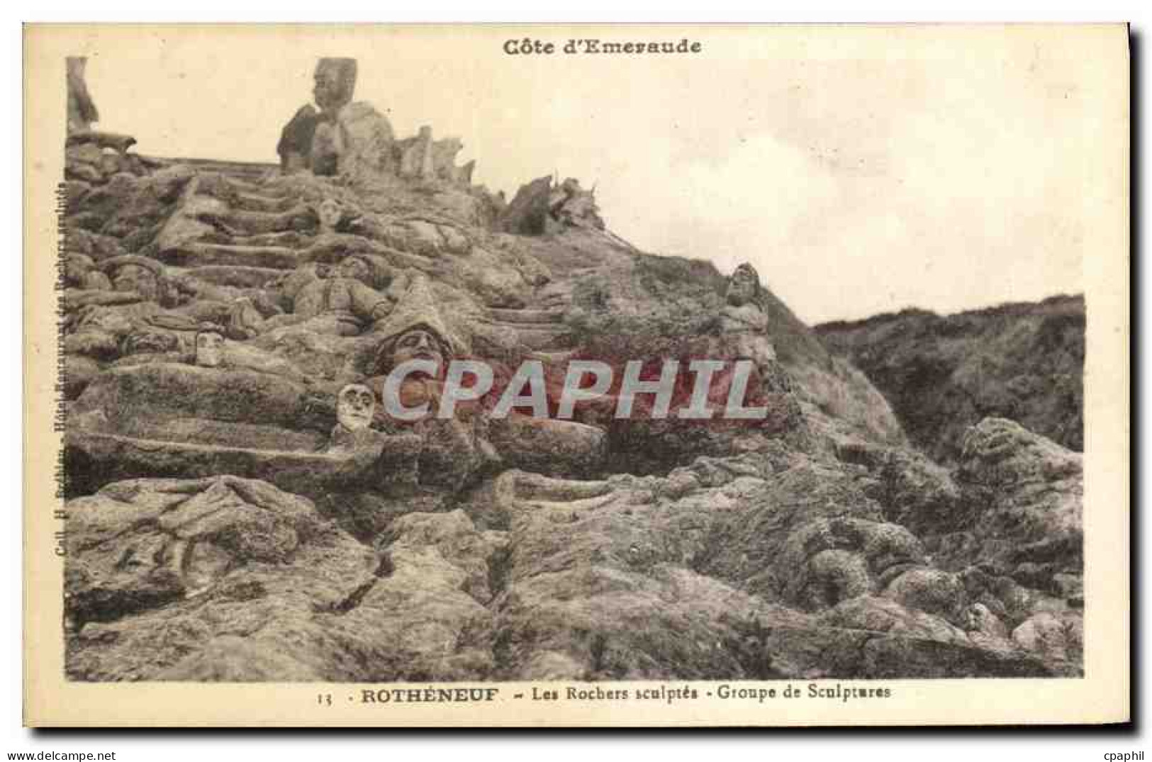 CPA Rotheneuf Groupe de sculptures