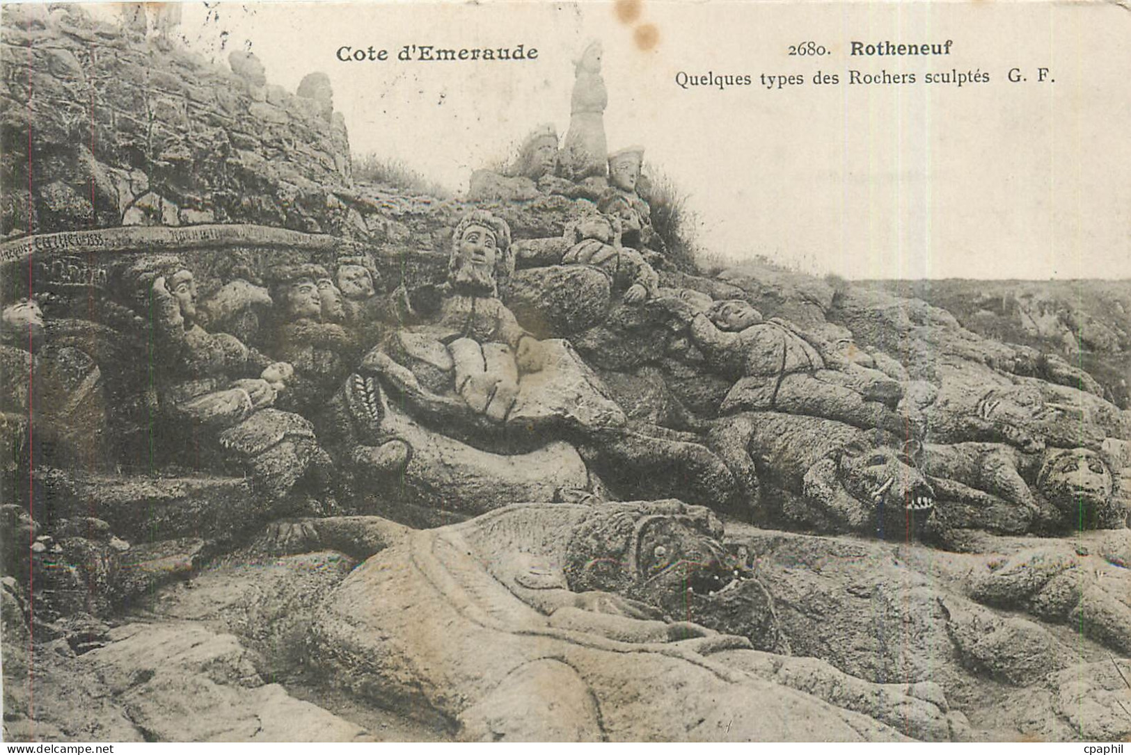 CPA Rotheneuf Quelques types des Rochers sculptes
