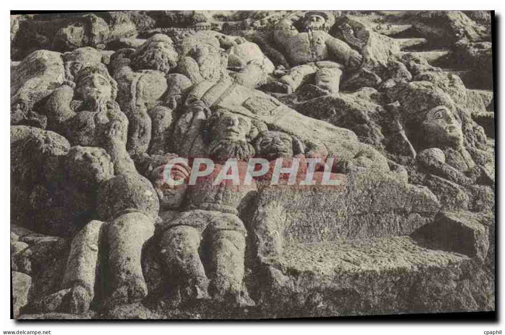 CPA Rotheneuf Rochers sculptes