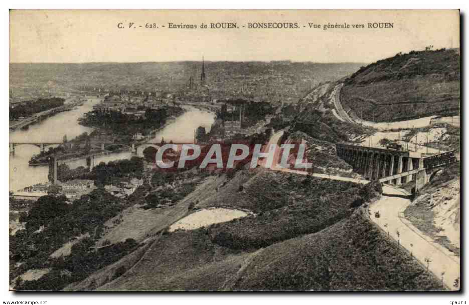 CPA Rouen Bonsecours Vue generale