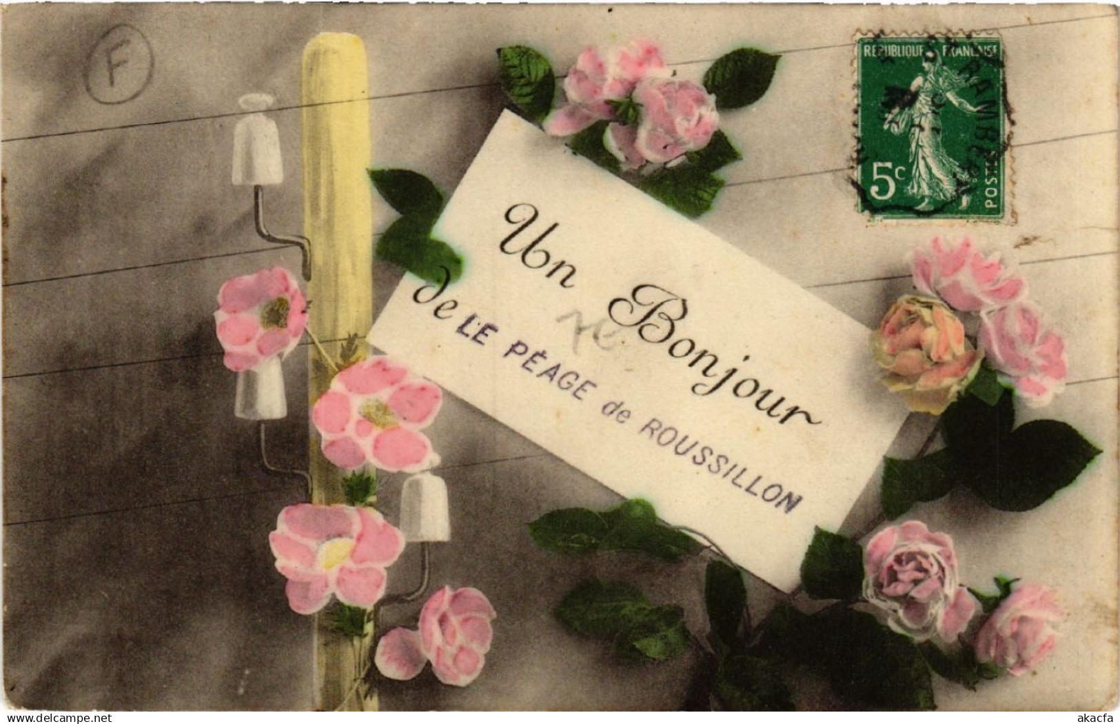 CPA ROUSSILLON - Un Bonjour de Le PÉAGE de ROUSSILLON (489597)