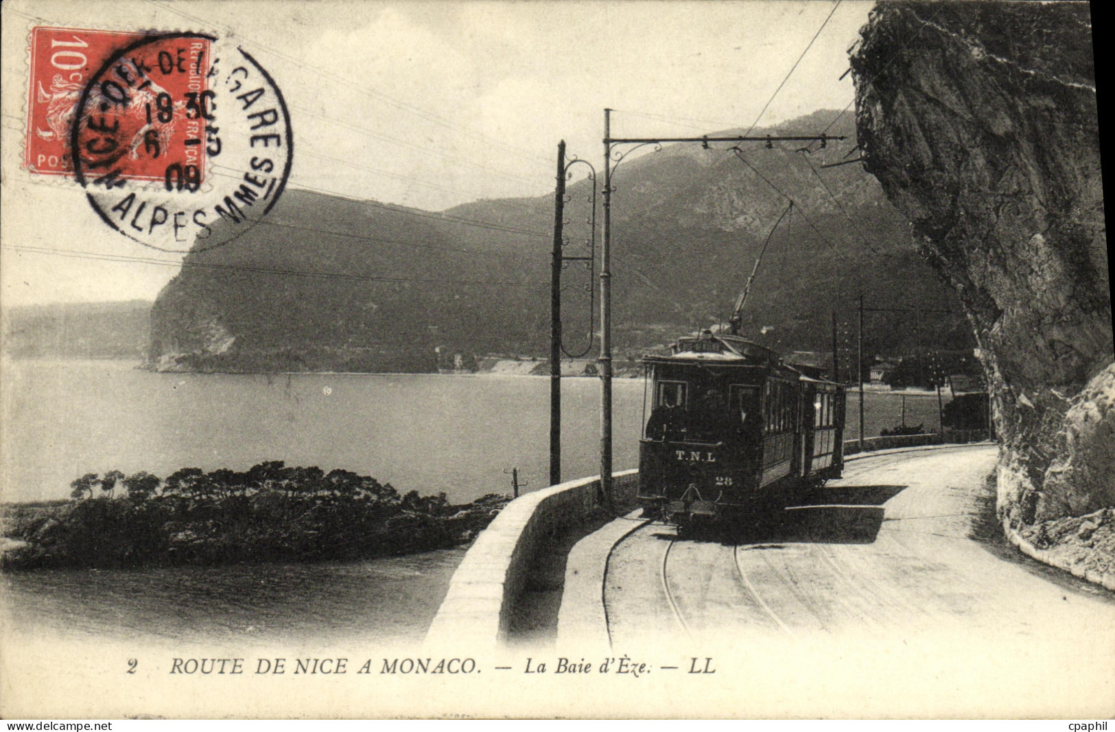 CPA Route de Nice a Monaco La Baie d Eze Trai3