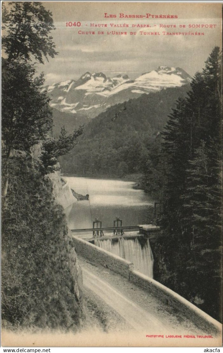 CPA Route de Somport - Chute de l'Usine du Tunnel Transpyreneen (1163454)