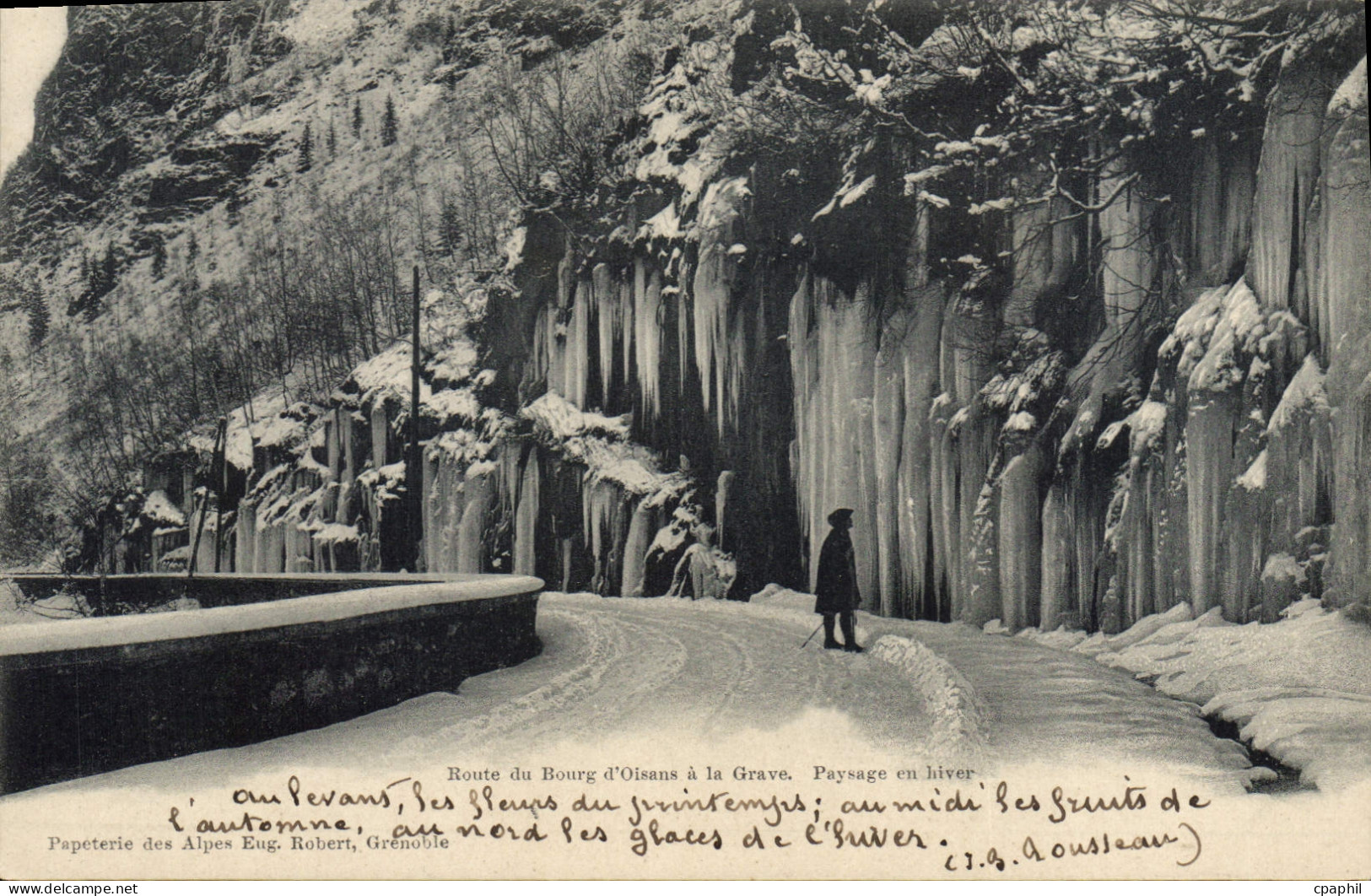 CPA Route du Bourg d'oisans a la Grave Paysage en hiver