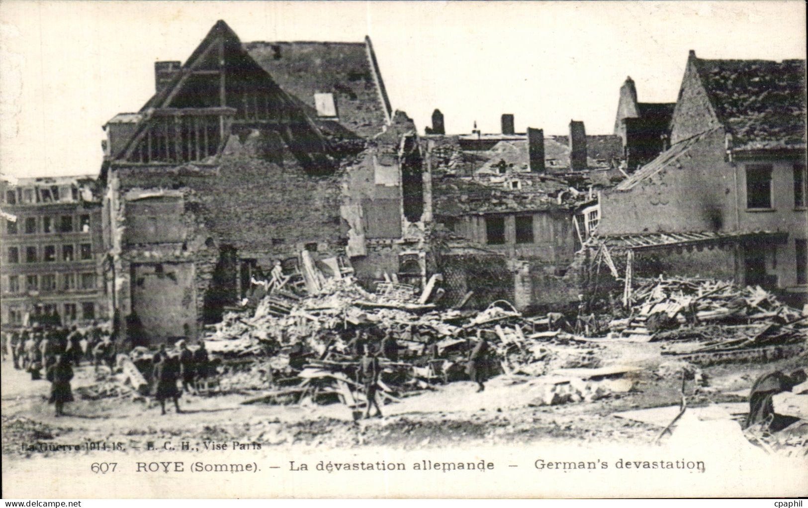 CPA Roye la devastation allemande
