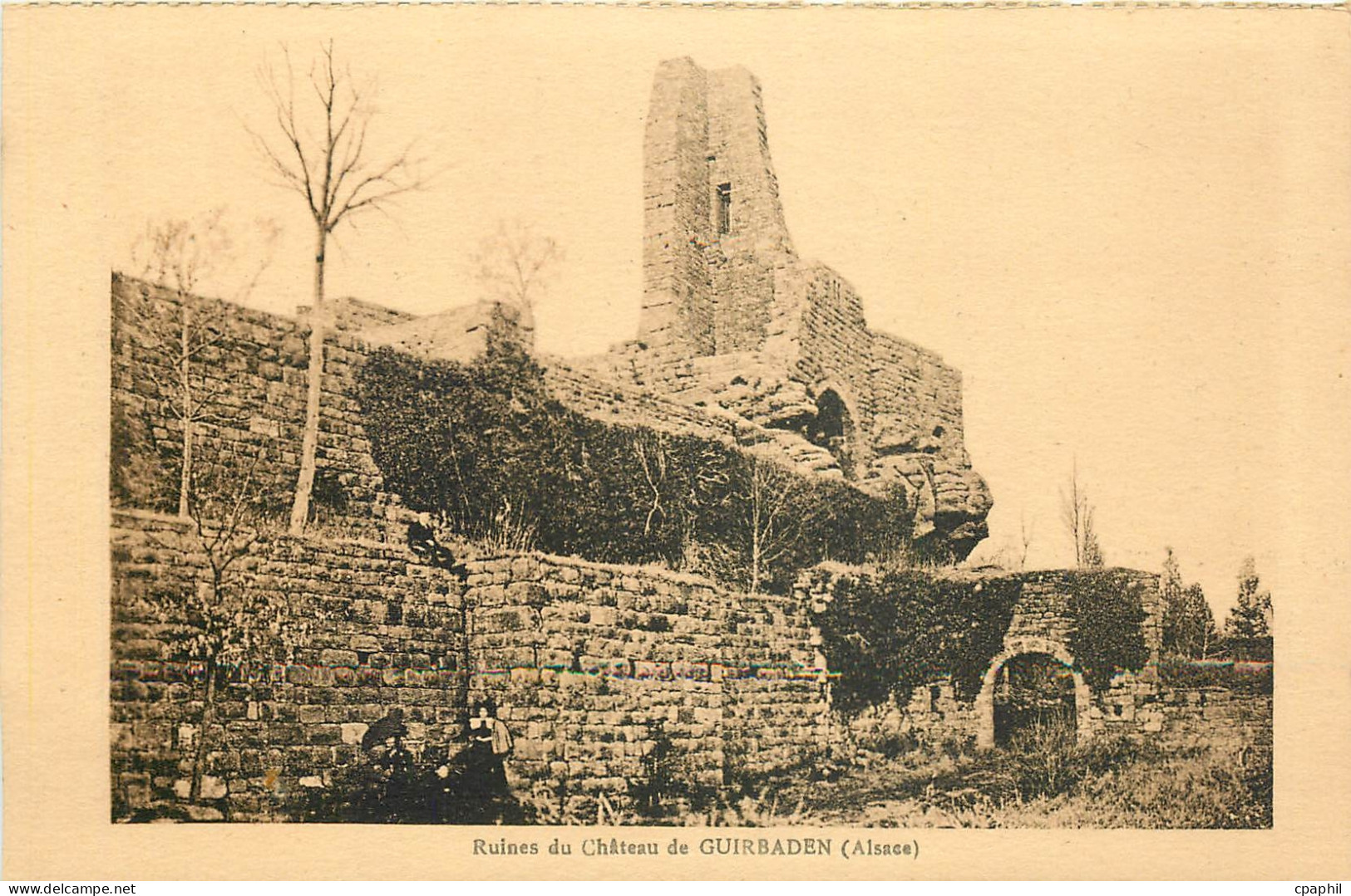 CPA Ruines Chateau de Guirbaden Alsace