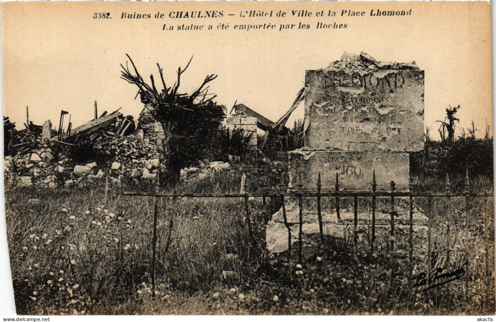 CPA Ruines de Chaulnes Hotel de Ville (1503256)