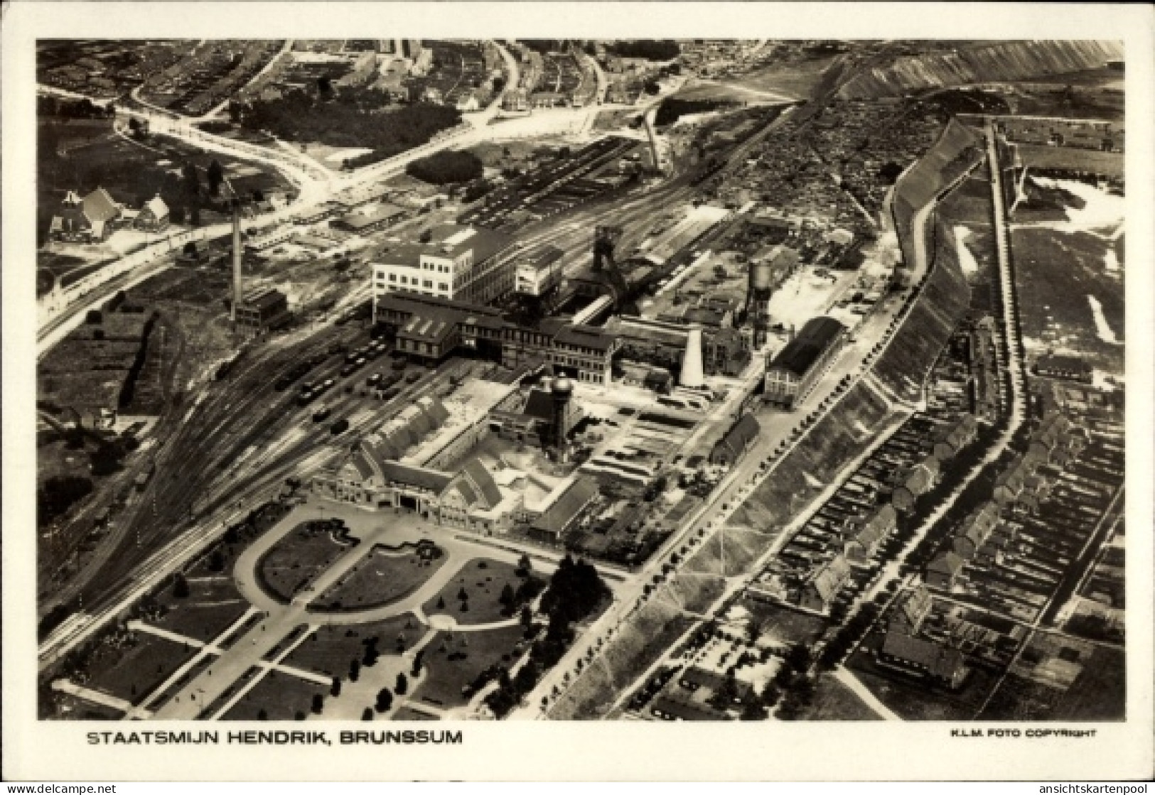 CPA Rumpen Brunssum Limburg Niederlande, Staatsmijn Hendrik, Fliegeraufnahme