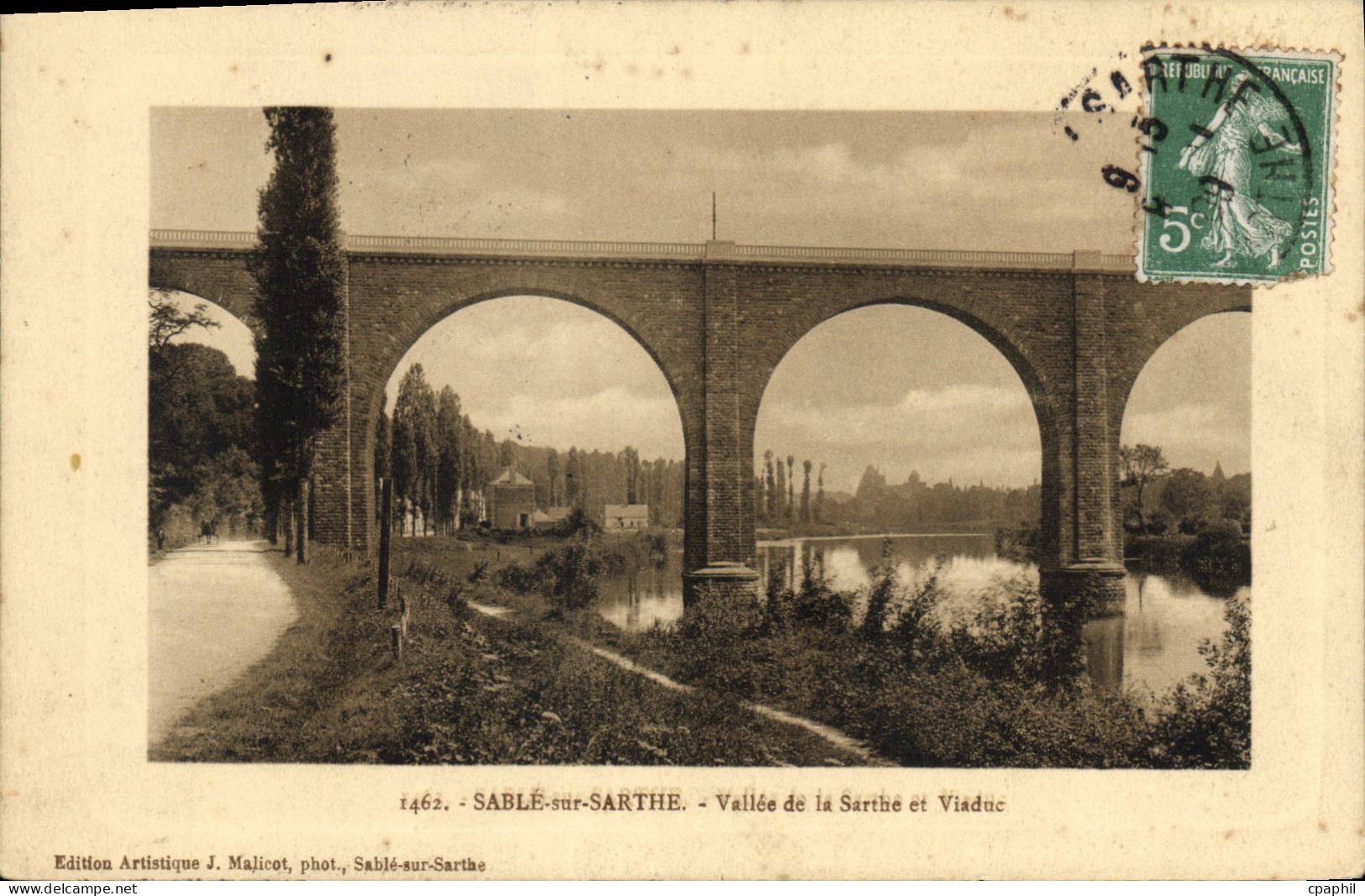 CPA Sable sur Sarthe Vallee de la Sarthe et Viaduc