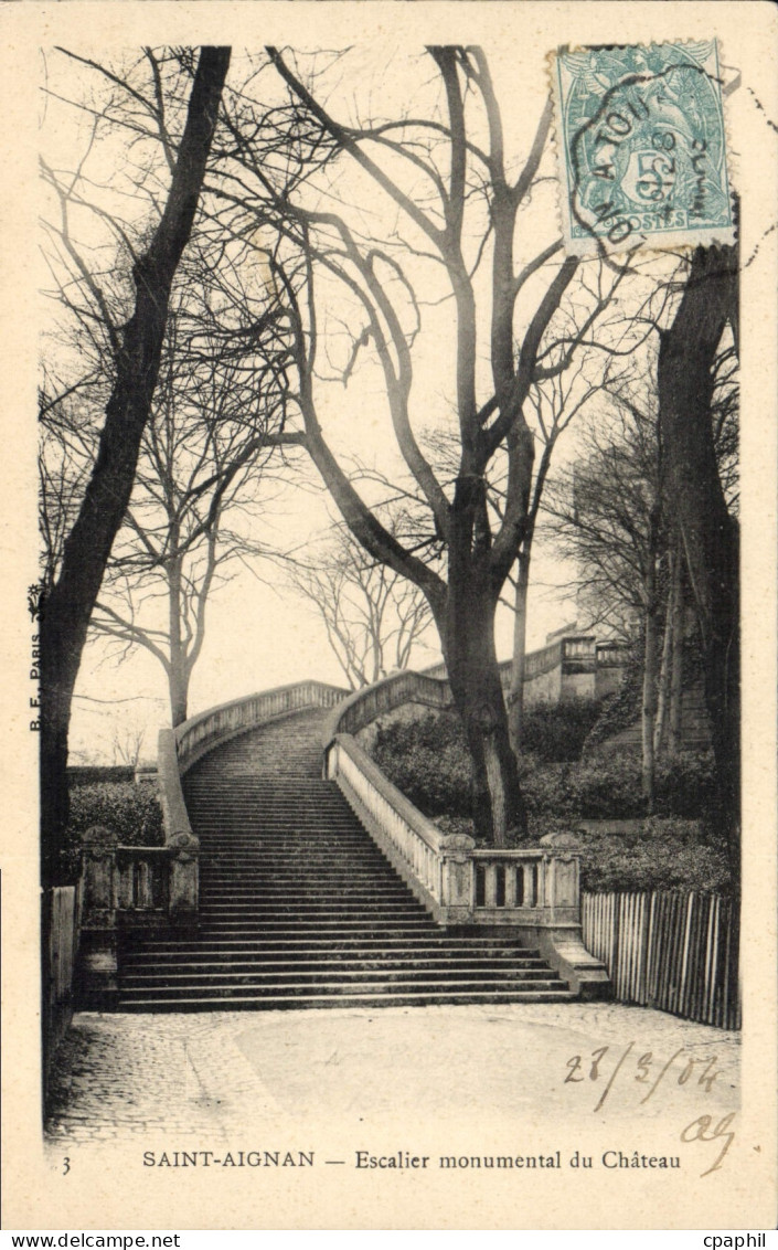 CPA Saint Aignan Escalier Monumental du Chateau