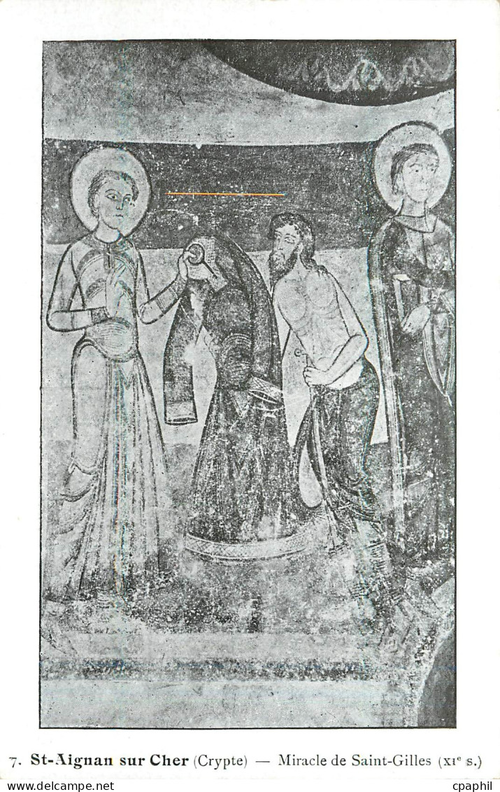 CPA Saint Aignan sur Cher Crypte Miracle de Saint Gilles