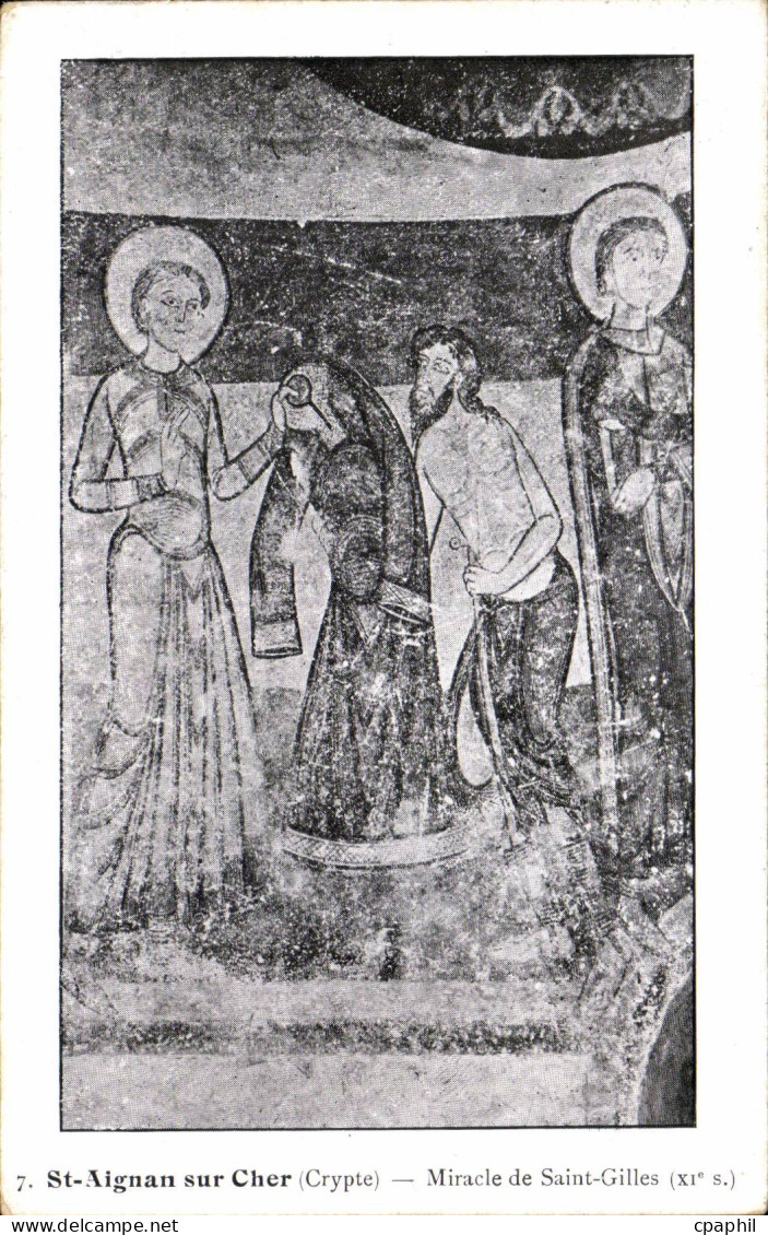 CPA Saint Aignan sur Cher Crypte Miracle de Saint Gilles (11eme)