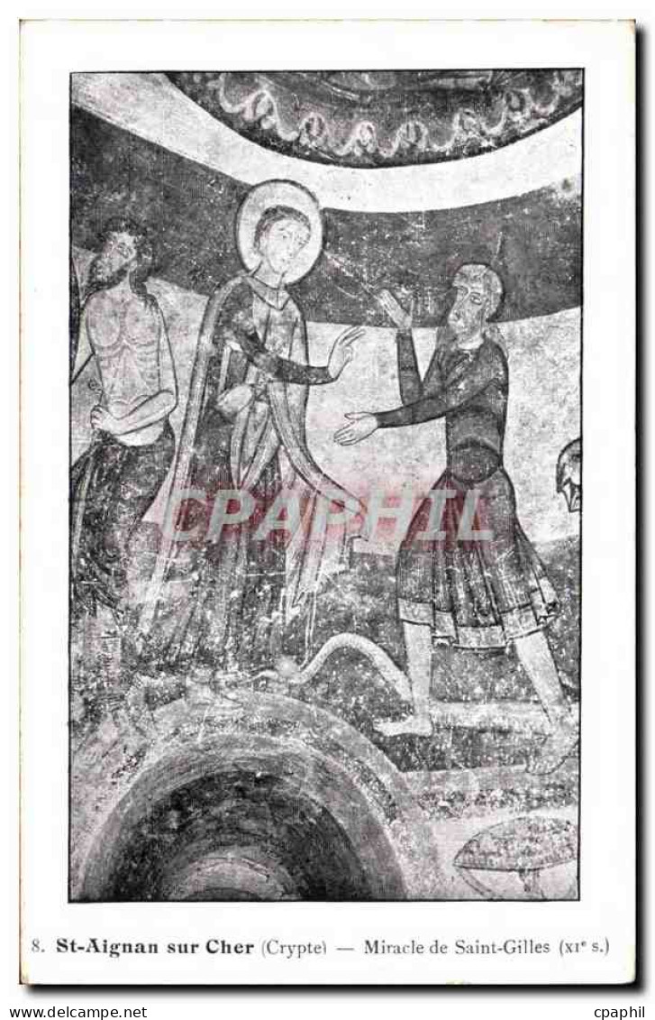 CPA Saint Aignan sur Cher Crypte Miracle de Saint Gilles (11eme)
