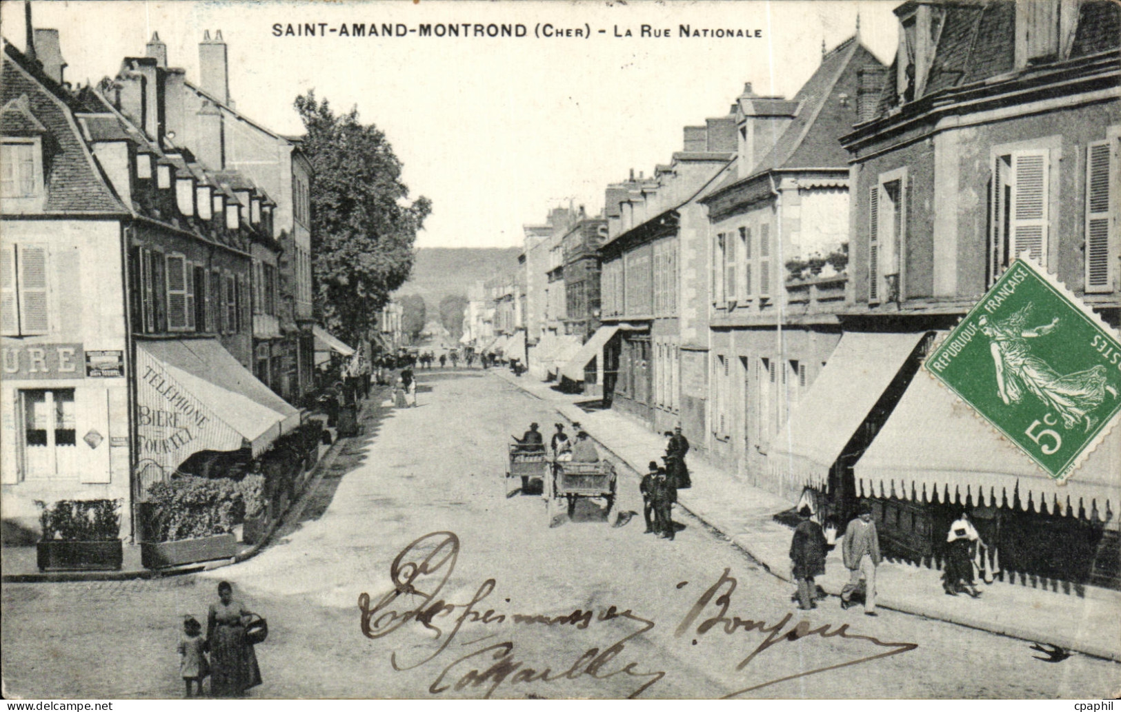CPA Saint Amand Montrond La rue Nationale