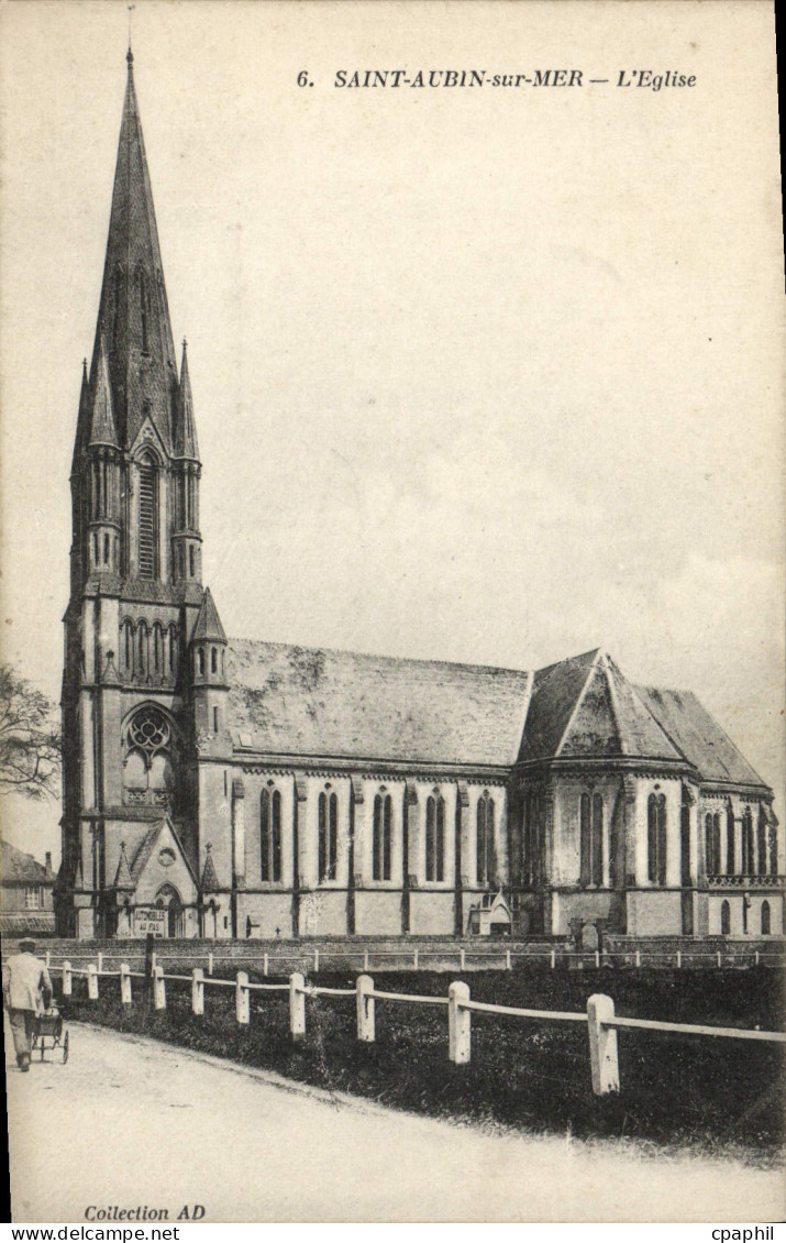 CPA Saint Aubin Sur Mer L'Eglise